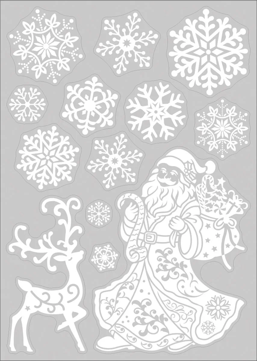 Anna's Collection Kerstman Raamstickers - 2 Stuks - 34x28cm Multi