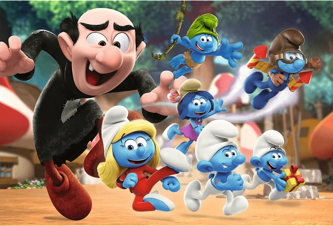 Trefl Smurfenpuzzel met Gargamel 100 Stuks - Wit/Blauw