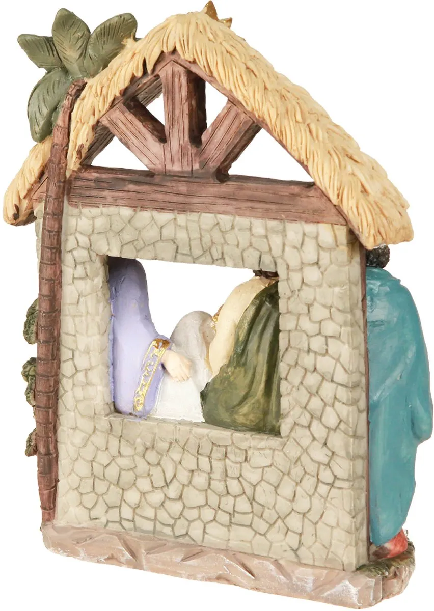 Koemingk Kerststal met Figuren 15,5x7x20cm - Veelkleurig