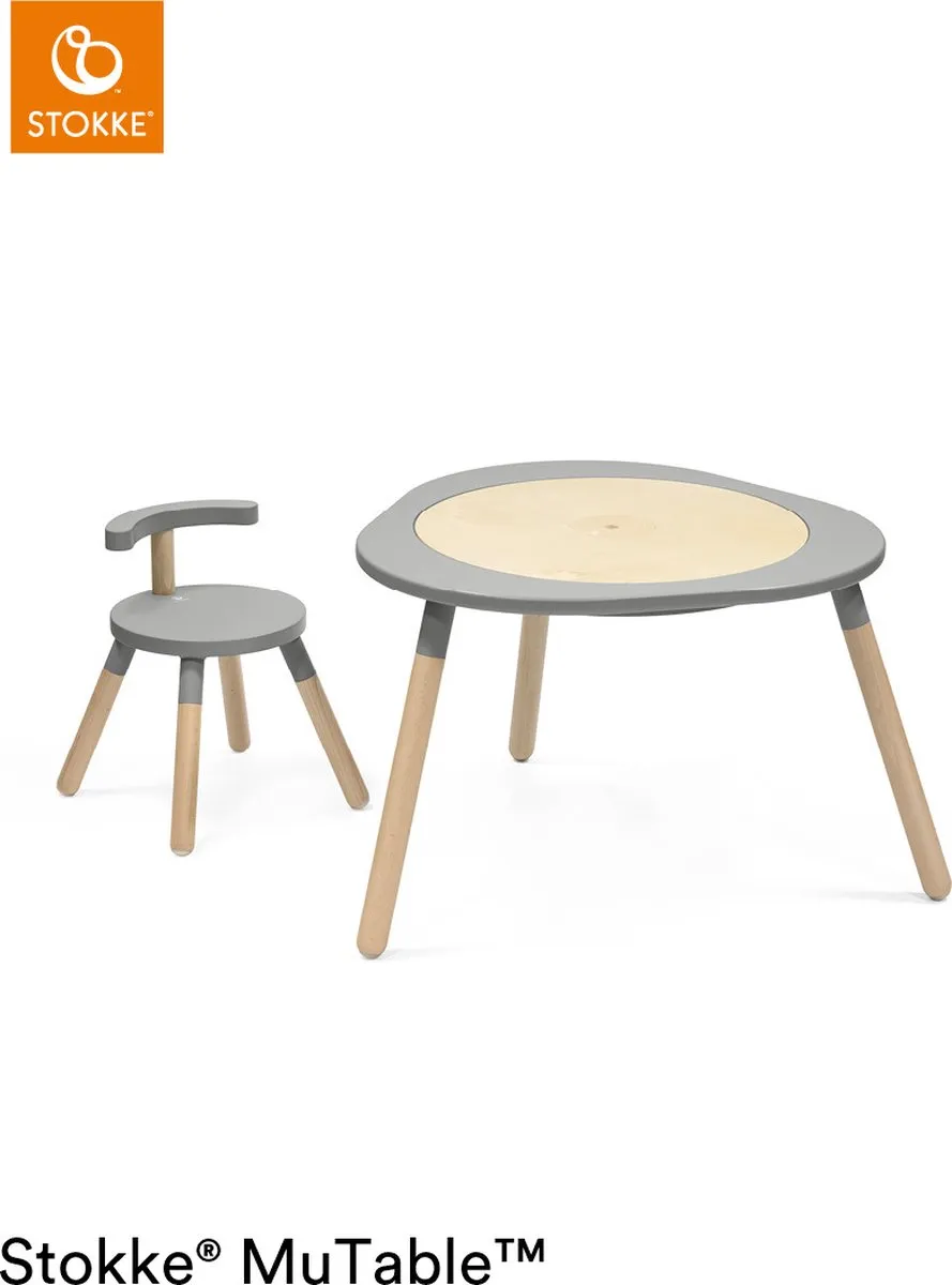 Stokke MuTable Storm Grey Multifunctionele Speeltafel - 3 Activiteitenborden