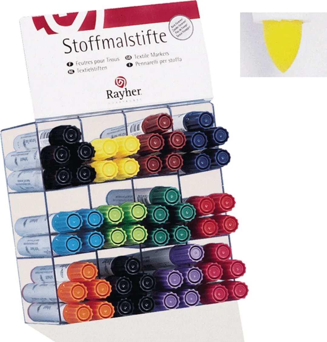Rayher Textielstiften Set 3 Stuks - Blauw/Geel/Rood