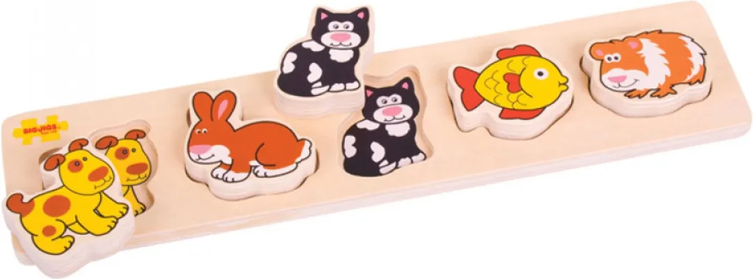 BIGJIGS Chunky Lift and Match Pets - Multicolor