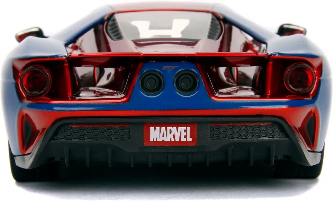 Jada Toys Marvel Spider-Man 2017 Ford GT Die-cast Auto 1:24 - Rood/Blauw
