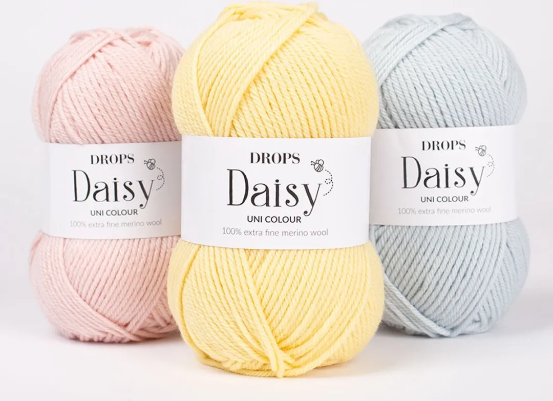 DROPS Daisy Uni Colour - 01 naturel - Merino Garen