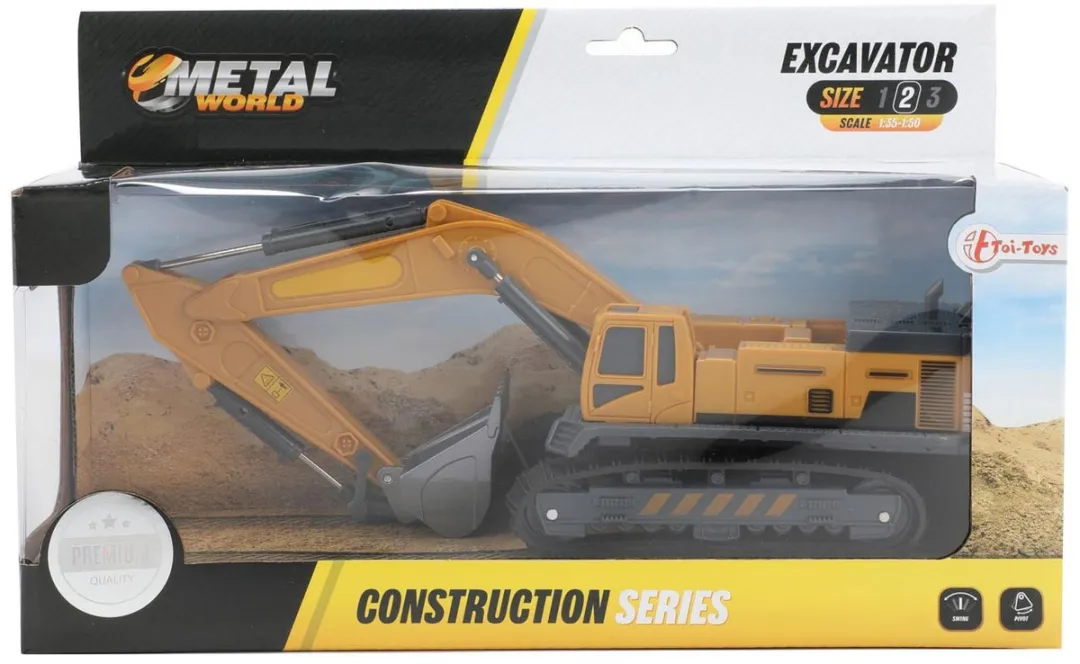 Toi-Toys METAL Graafmachine 1:55 - Geel