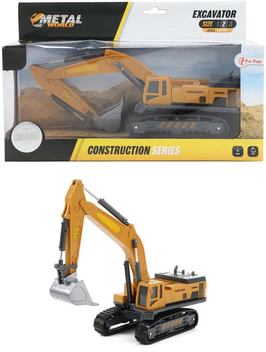 Toi-Toys METAL Graafmachine 1:55 - Geel