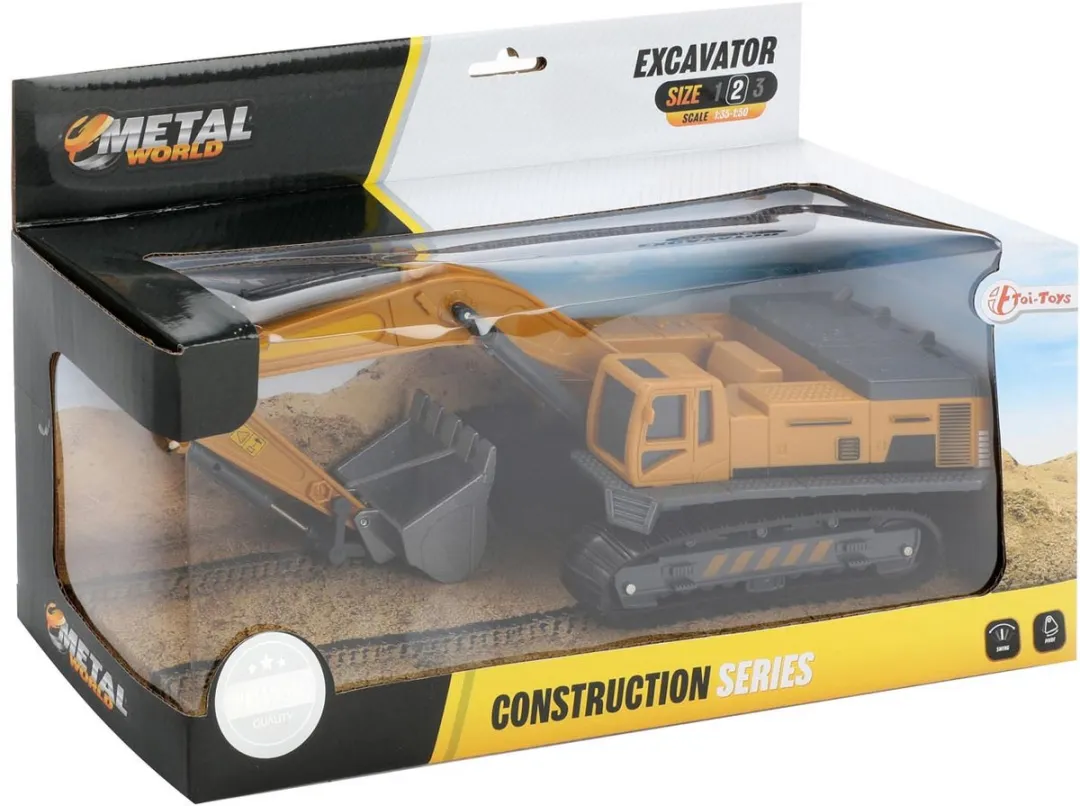 Toi-Toys METAL Graafmachine 1:55 - Geel