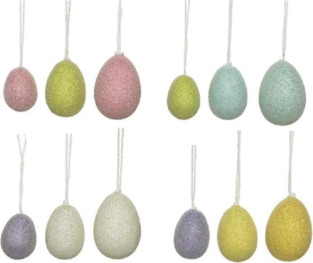 Decoris Gekleurde Plastic Paaseieren 12 Stuks