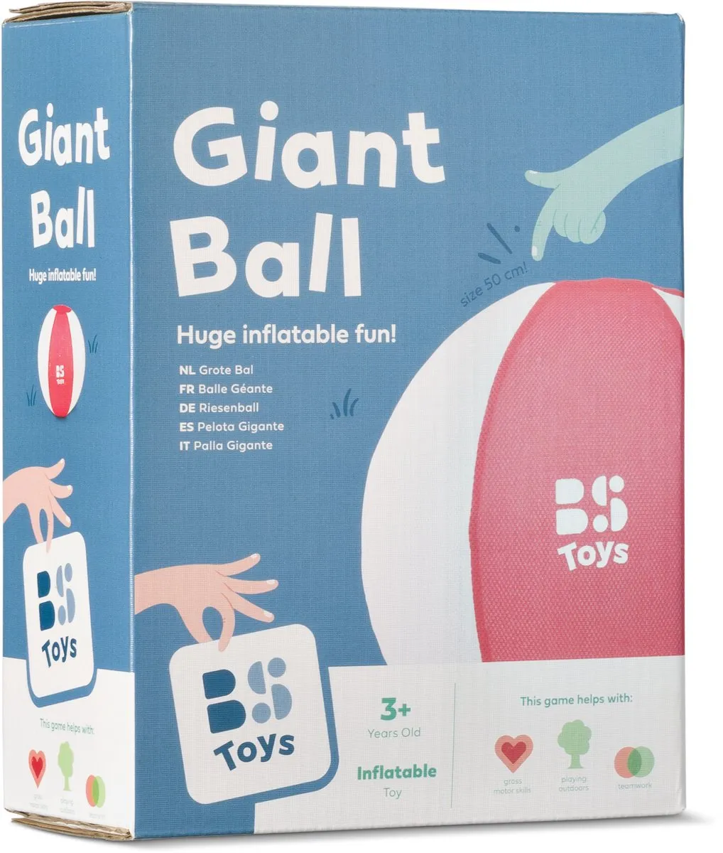 BS Toys GA555 Grote Speelbal 50cm - Rood/Wit