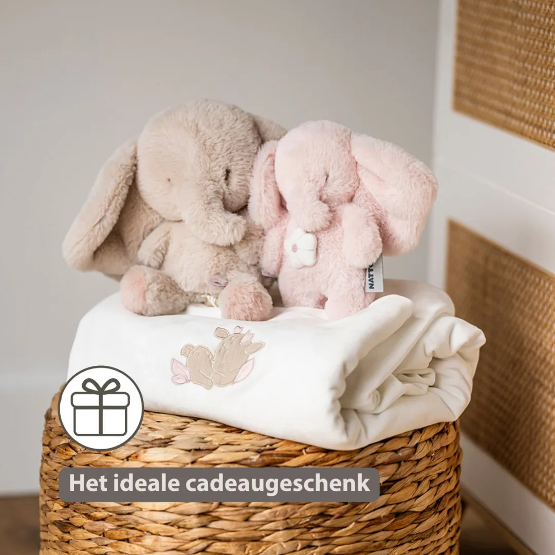 Nattou FanFan Muziekknuffel Olifant 20cm - Roze