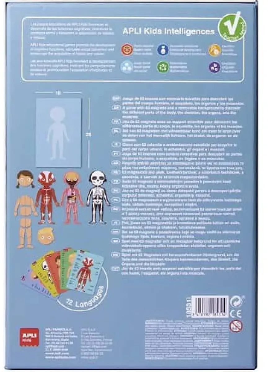 Apli Kids Magneetspel Menselijk Lichaam 63-delig - Multicolor