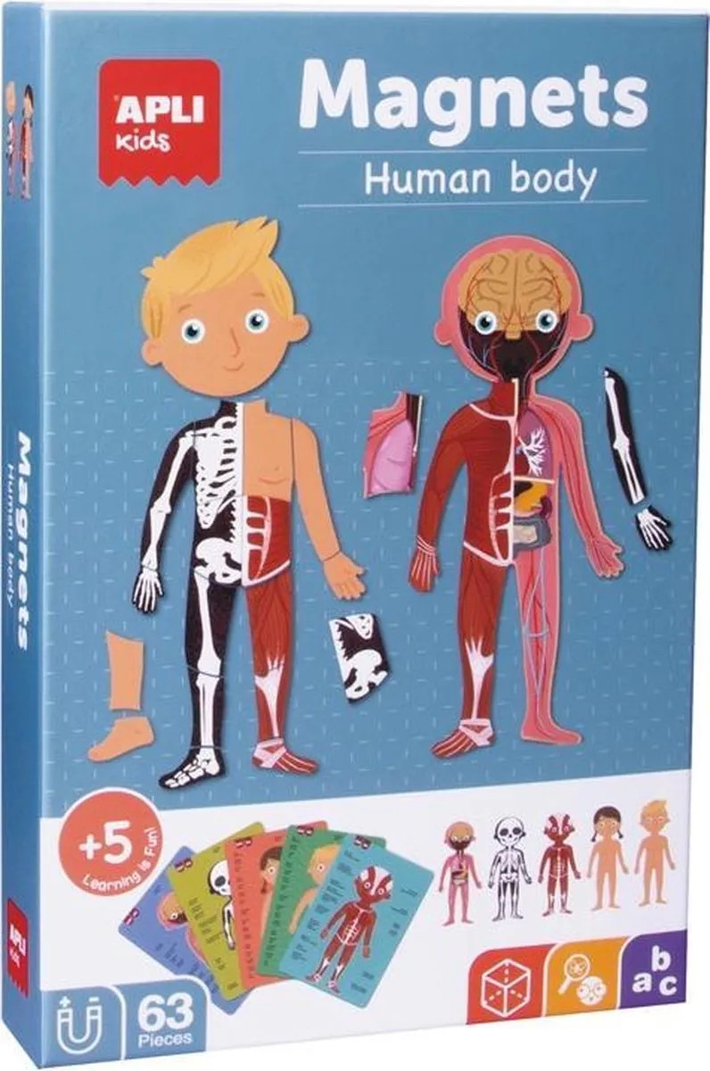 Apli Kids Magneetspel Menselijk Lichaam 63-delig - Multicolor