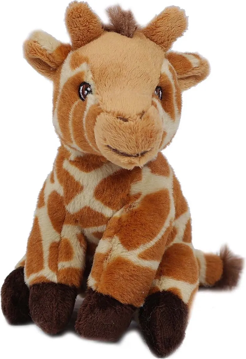 PIA Pluche Giraf Knuffel - 14cm - Oranje/Beige/Donkerbruin