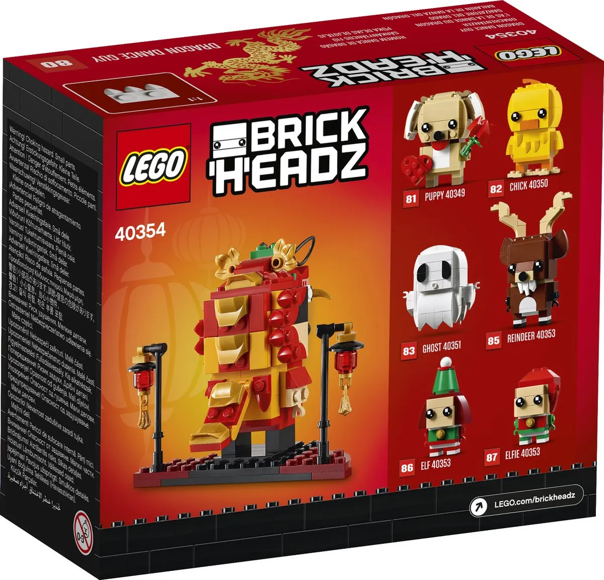 LEGO BrickHeadz Drakendanser 40354 - 170 Stukken - Rood