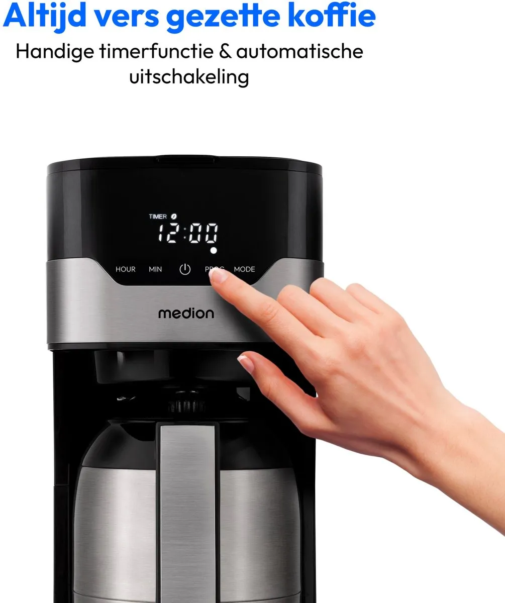 Medion MD18458 Koffiezetapparaat 1,1L - 10 Kopjes - Zilver