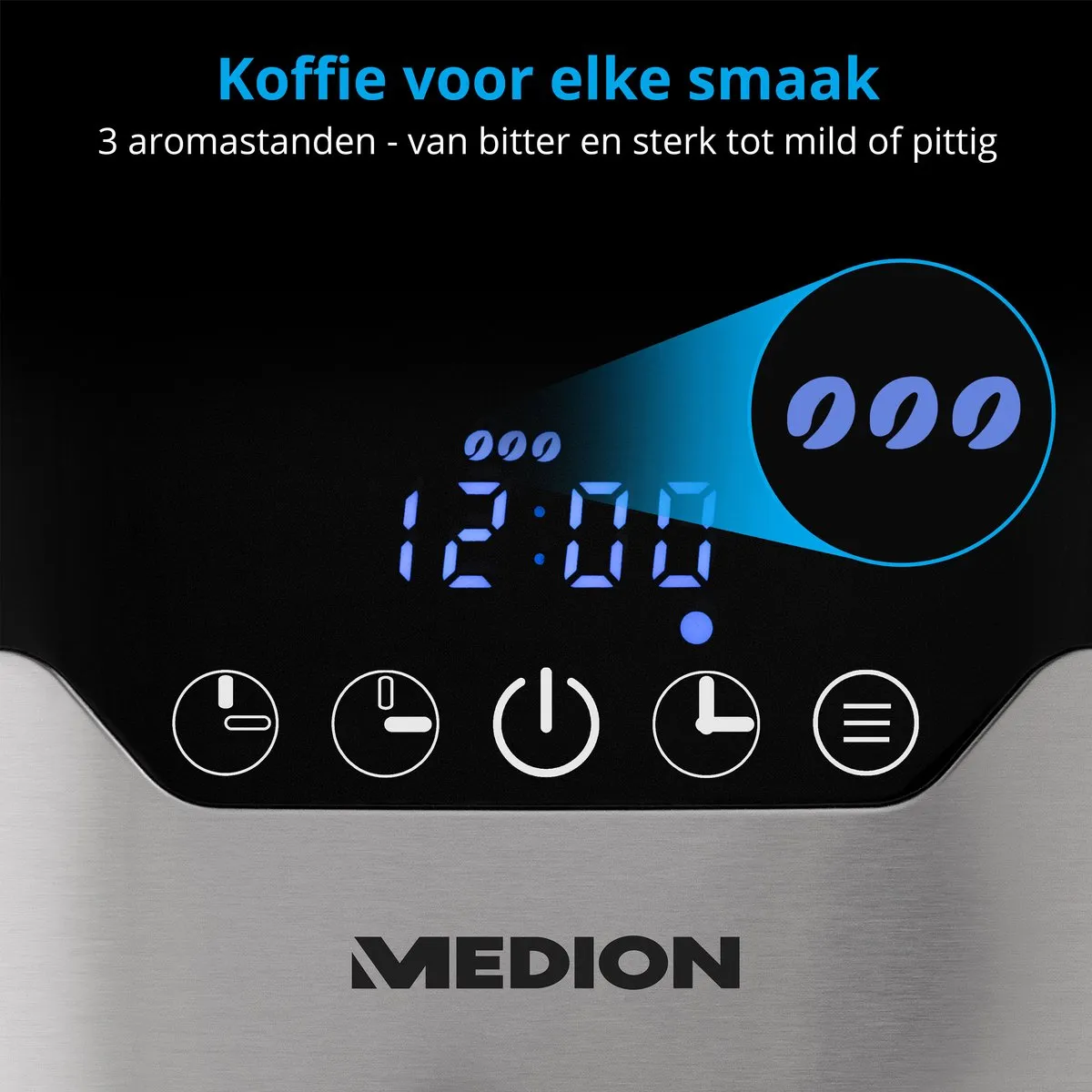 Medion MD18458 Koffiezetapparaat 1,1L - 10 Kopjes - Zilver
