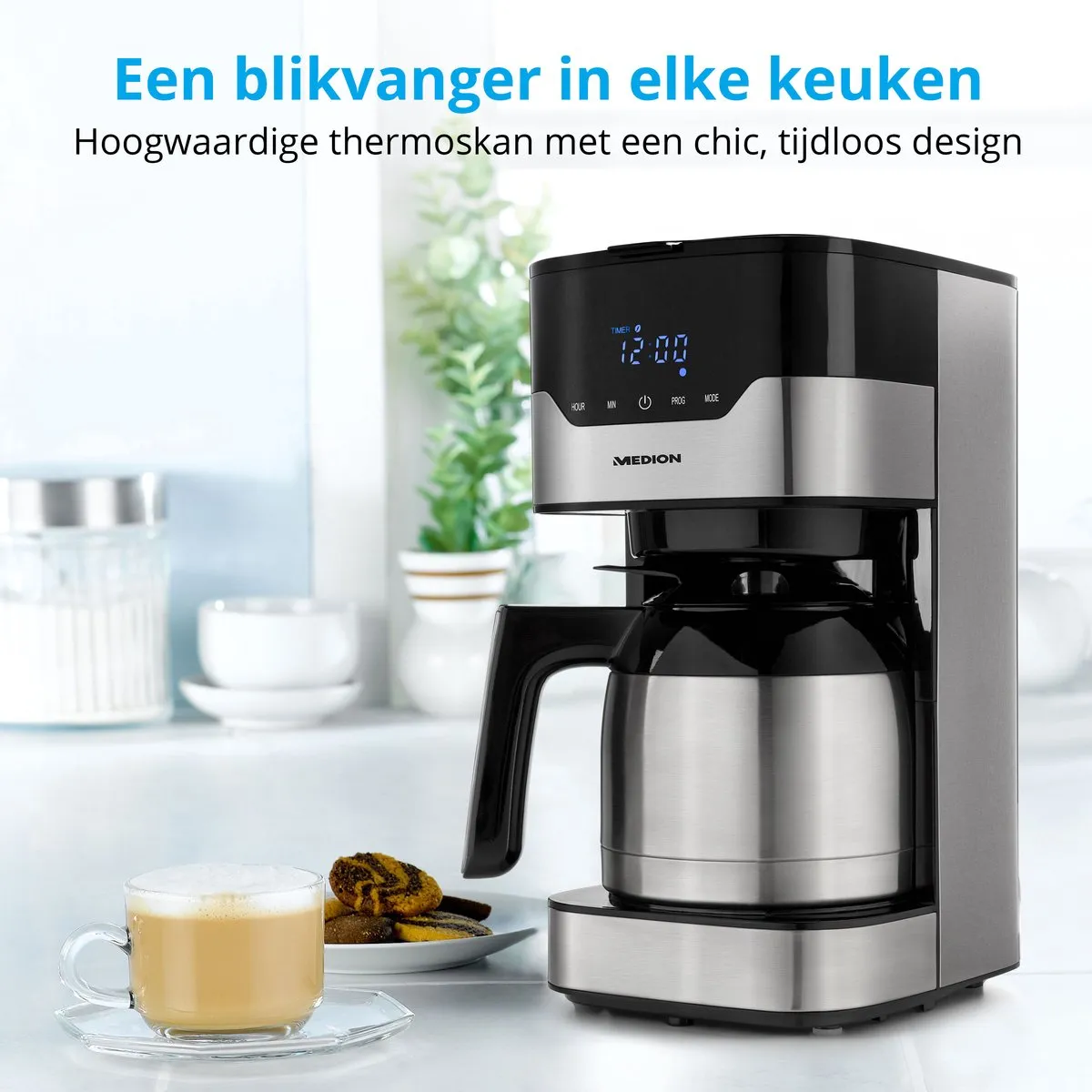 Medion MD18458 Koffiezetapparaat 1,1L - 10 Kopjes - Zilver