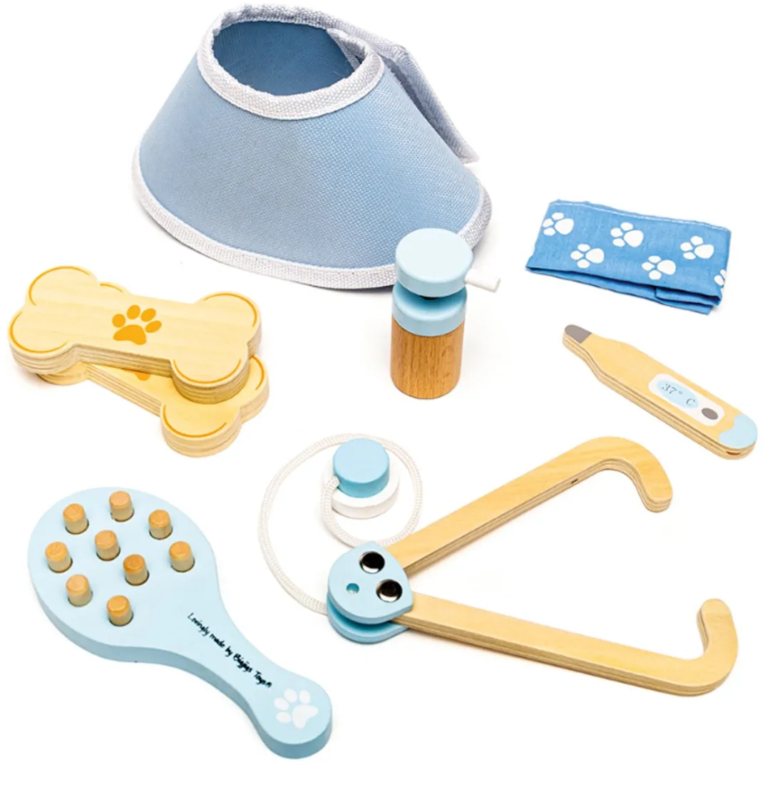 BIGJIGS Veterinaire Set 33002 - 12-delig - Blauw