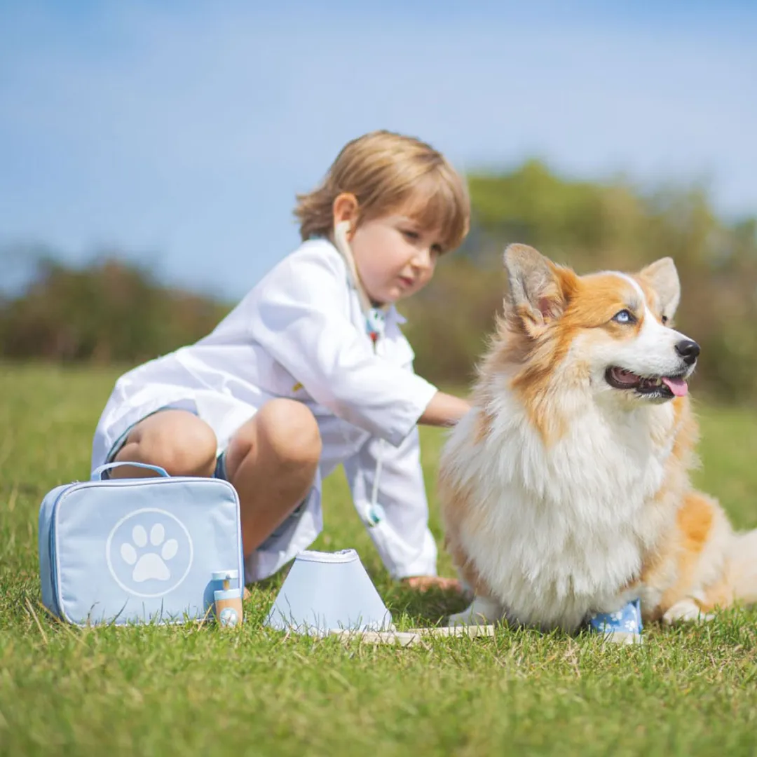 BIGJIGS Veterinaire Set 33002 - 12-delig - Blauw