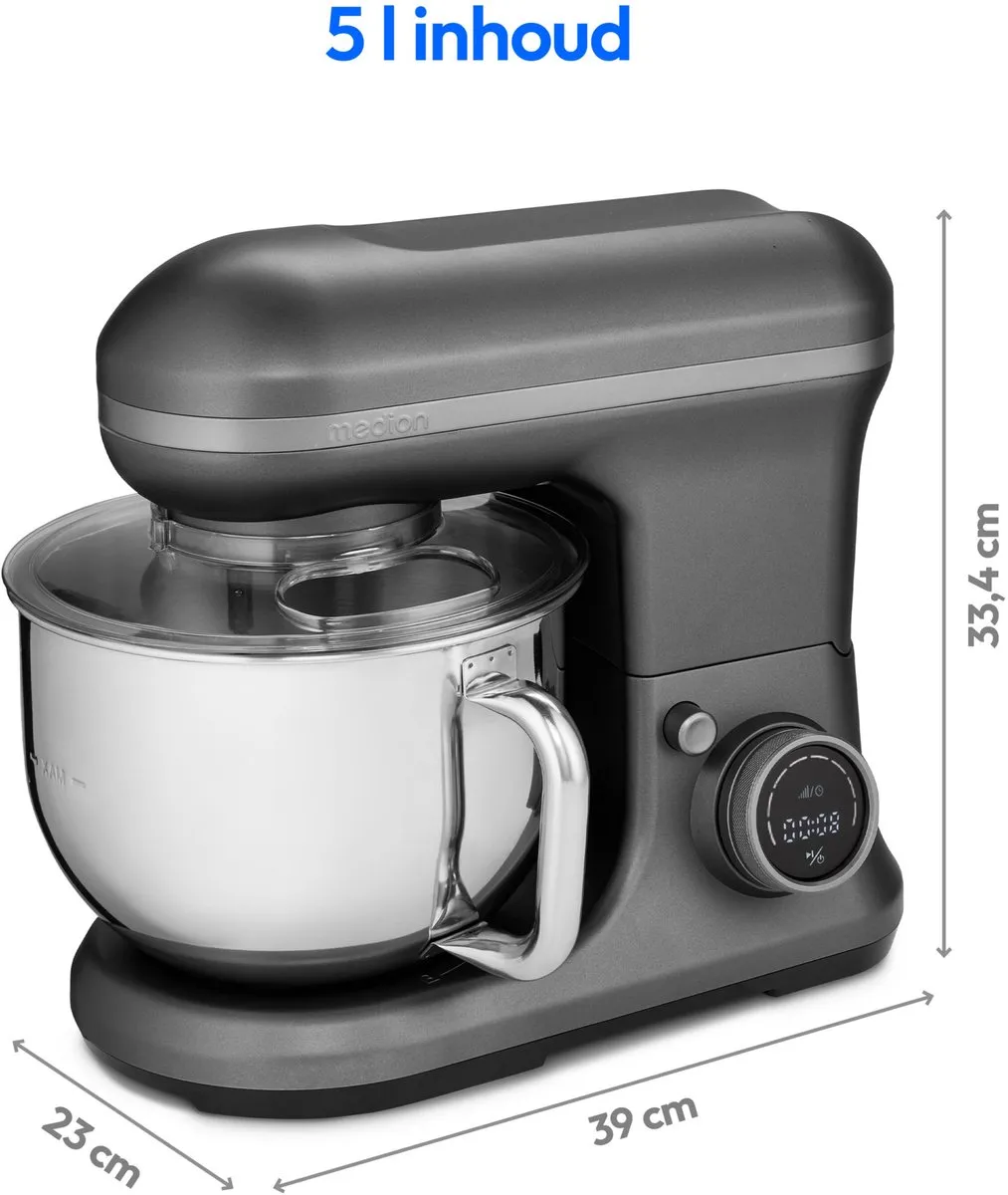 Medion MD18420 Keukenmachine 1200W - 8 standen - 5L - Antraciet