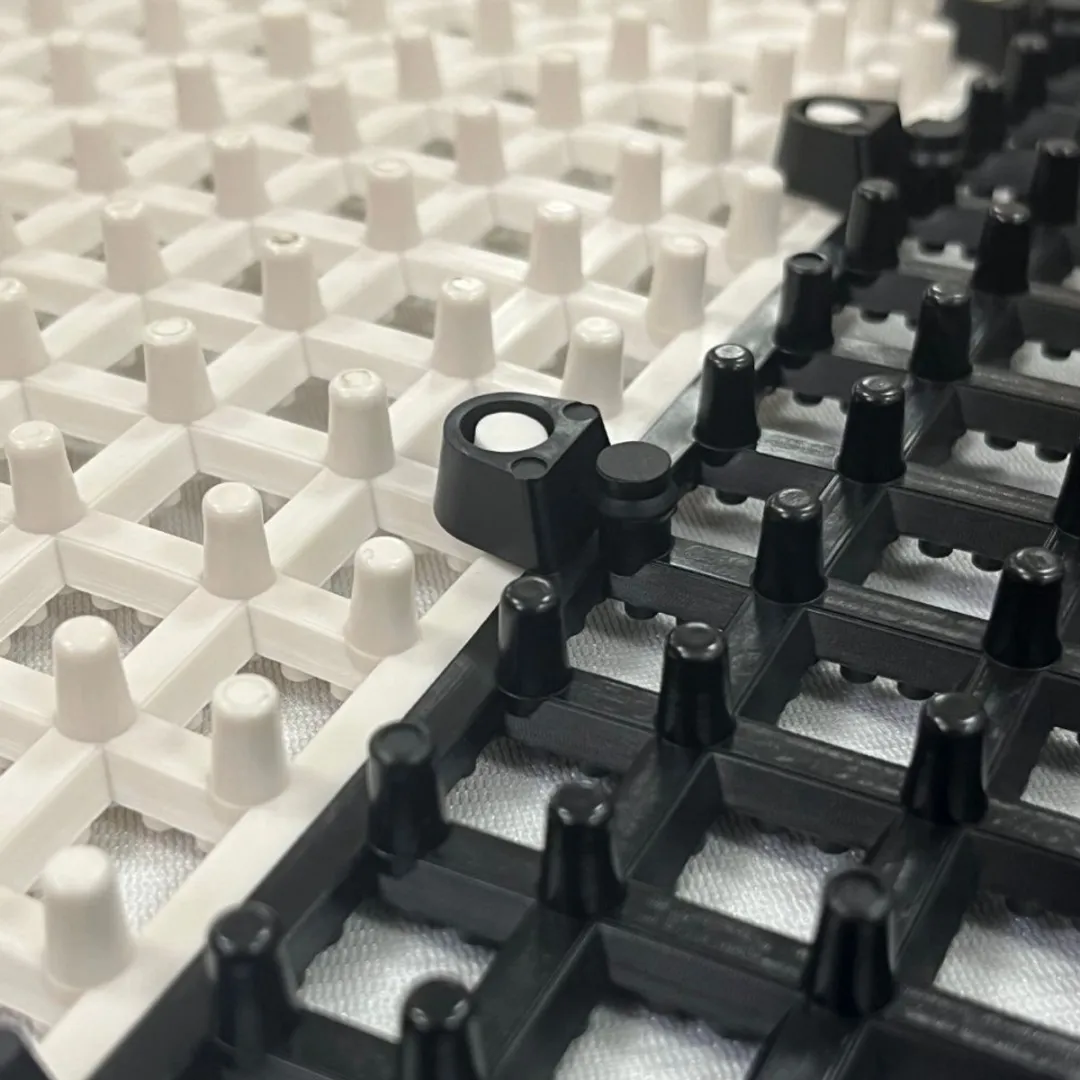 Rubberen Vinyl Dam- en Schaakbord - 240x240 cm