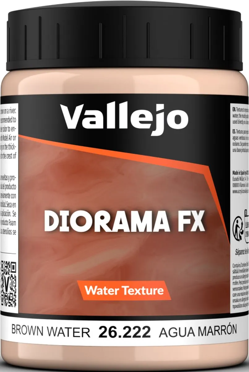 Vallejo Modelbouwdecoratie Water Textures 222 Bruin Water 200ml
