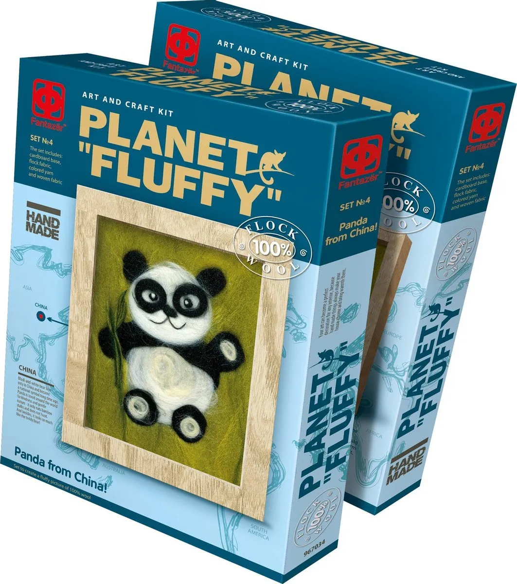 Small Foot Wool Picture Panda - Wit/Zwart