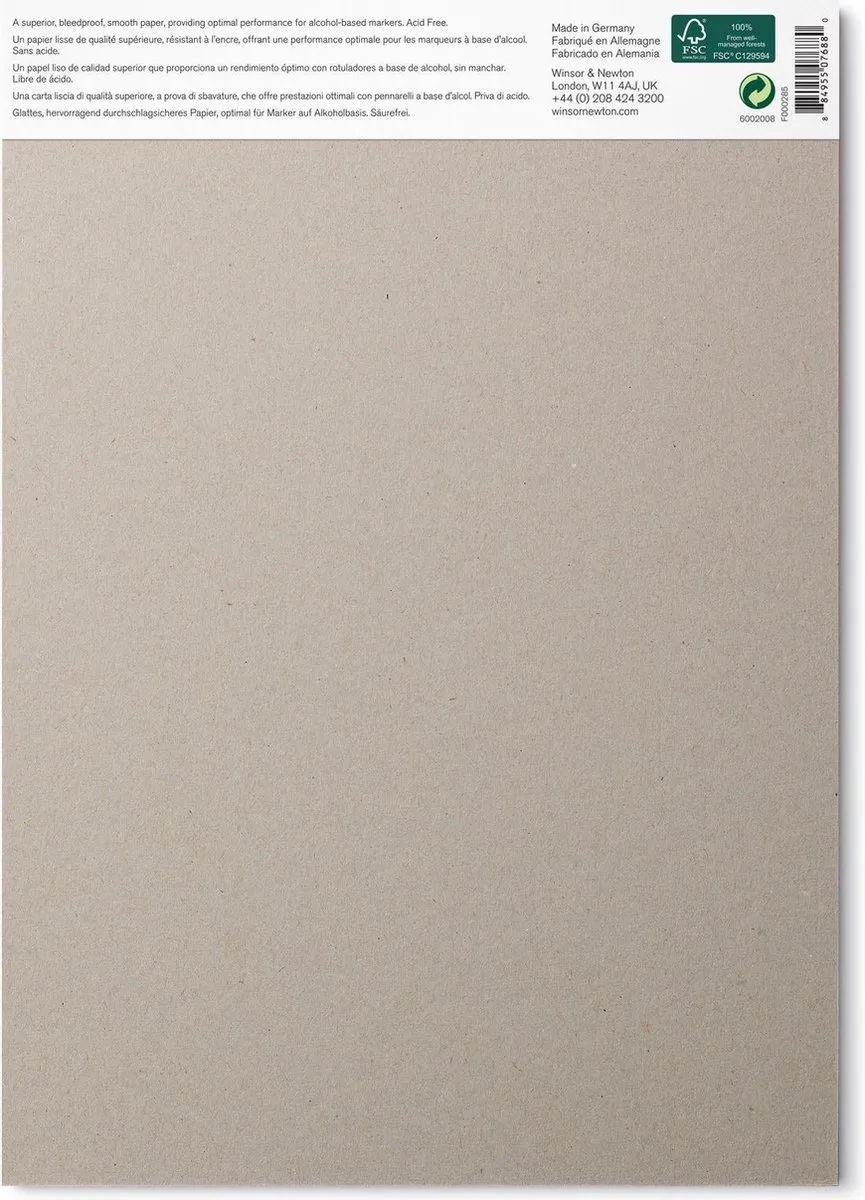 Winsor & Newton Bleedproof Marker Pad – 75 g/m², A4, 50 vellen, markerpapier voor tekenen, illustratie & schetsen - Markerblok A4