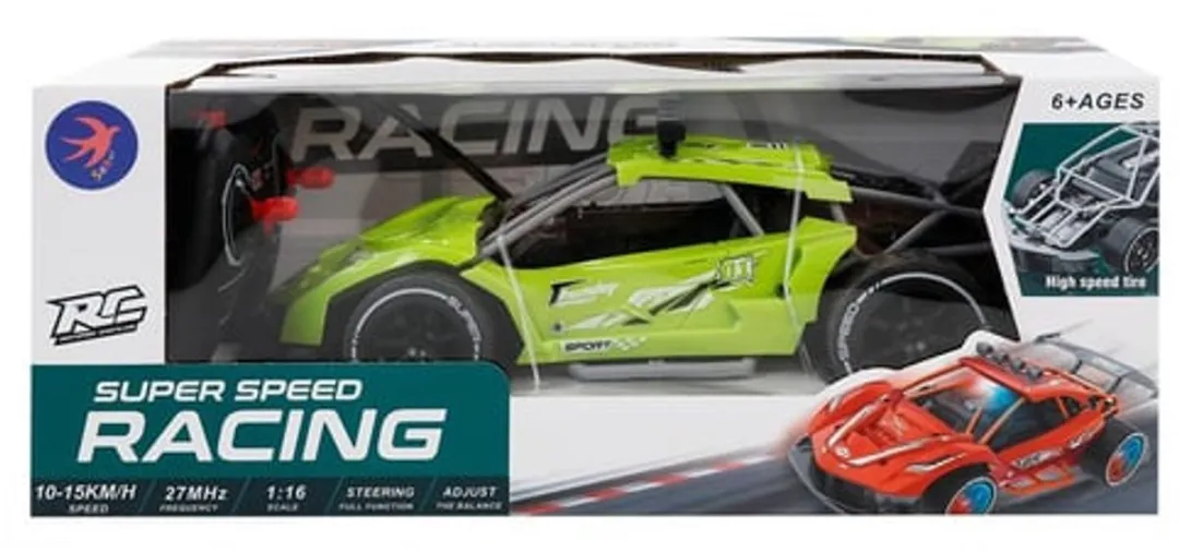 Ruby Toys Super Speed Racing Strengthen Refit RC Radio Control Speelgoed Auto - Beschikbaar in geel en groen