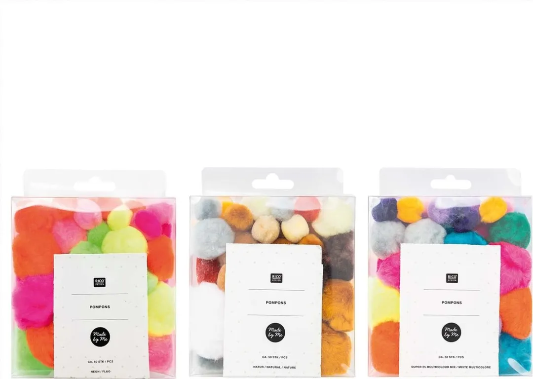 Rico Design Made by Me Pompons - 50 Stuks Pastel Mix