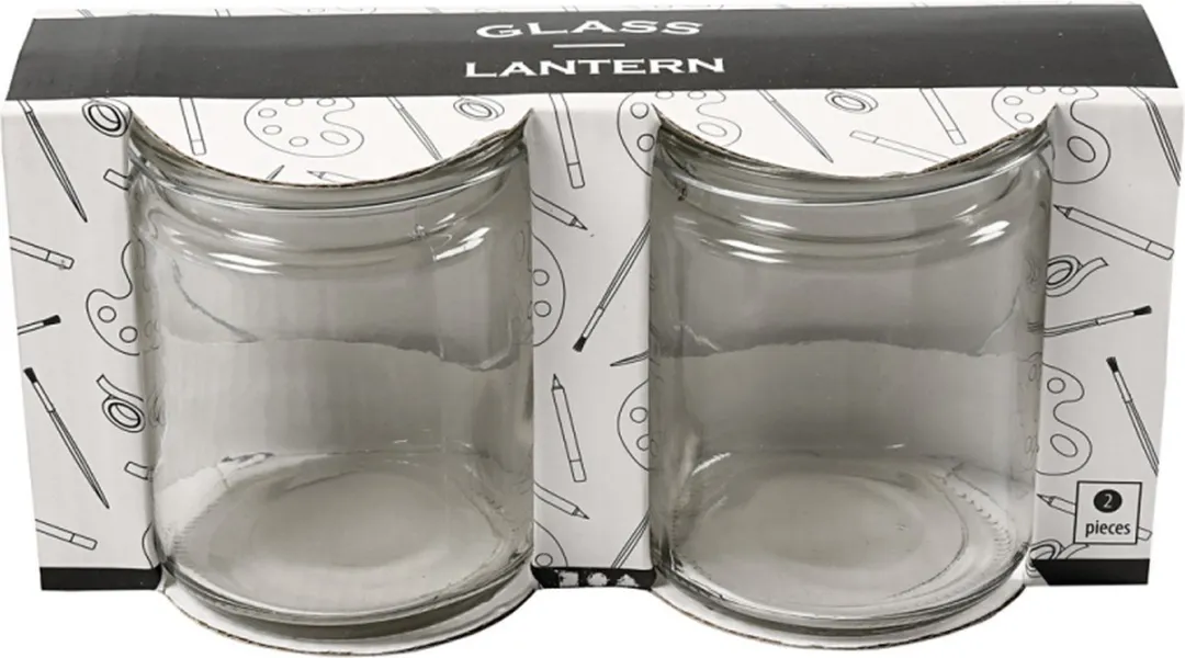 Creativ Company Glazen Lantaarn 10cm - 2 Stuks Transparant