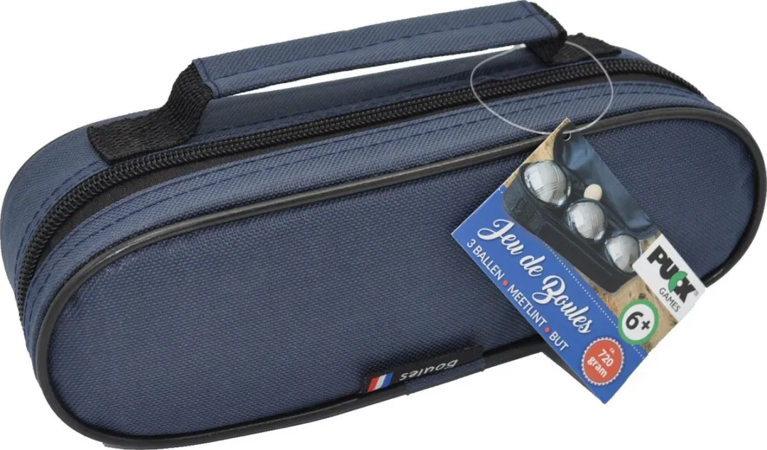 Puck Outdoor Games - Jeu de boules set in tas - striage #2 - zilver - met but en meetlint