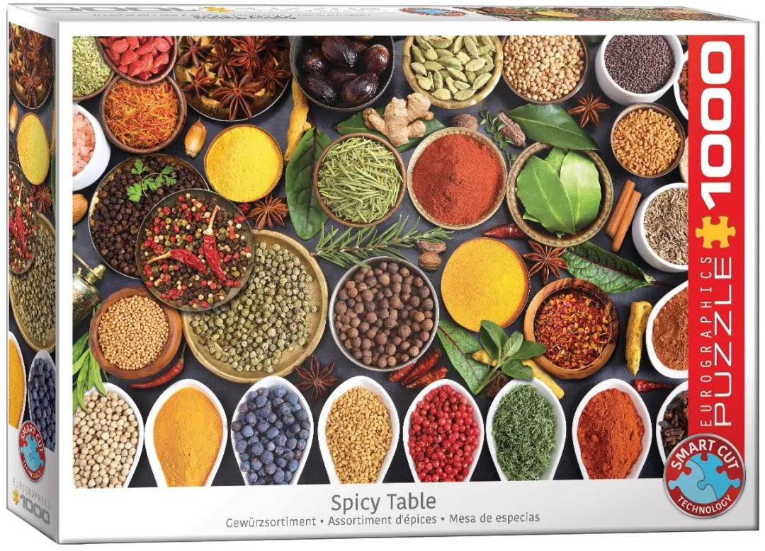 Eurographics puzzel Spicy Table 1000 stukjes karton kleurrijk.