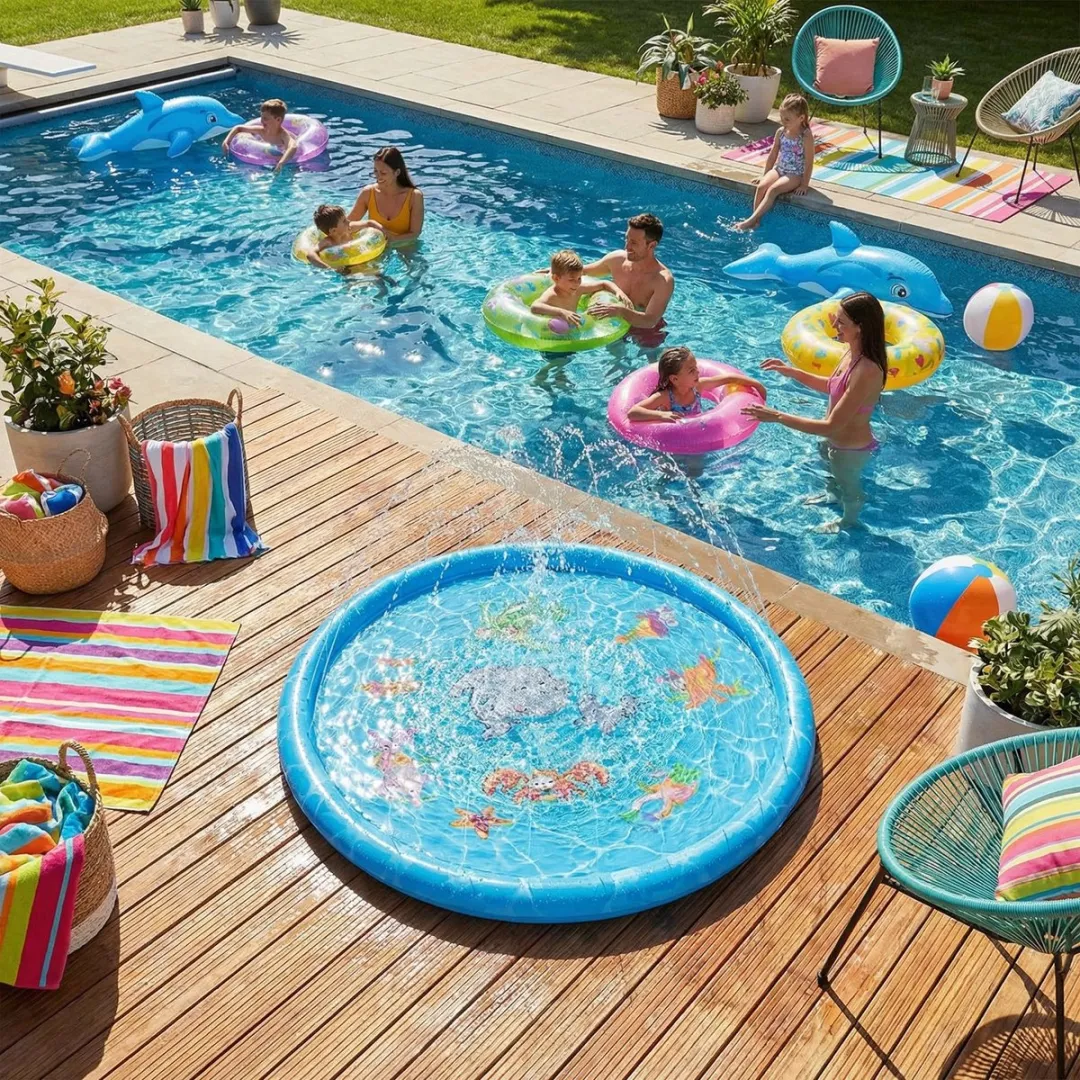Eddy Toys Creative Kids Waterspeelmat 170cm - Blauw - afbeelding 3 van 4