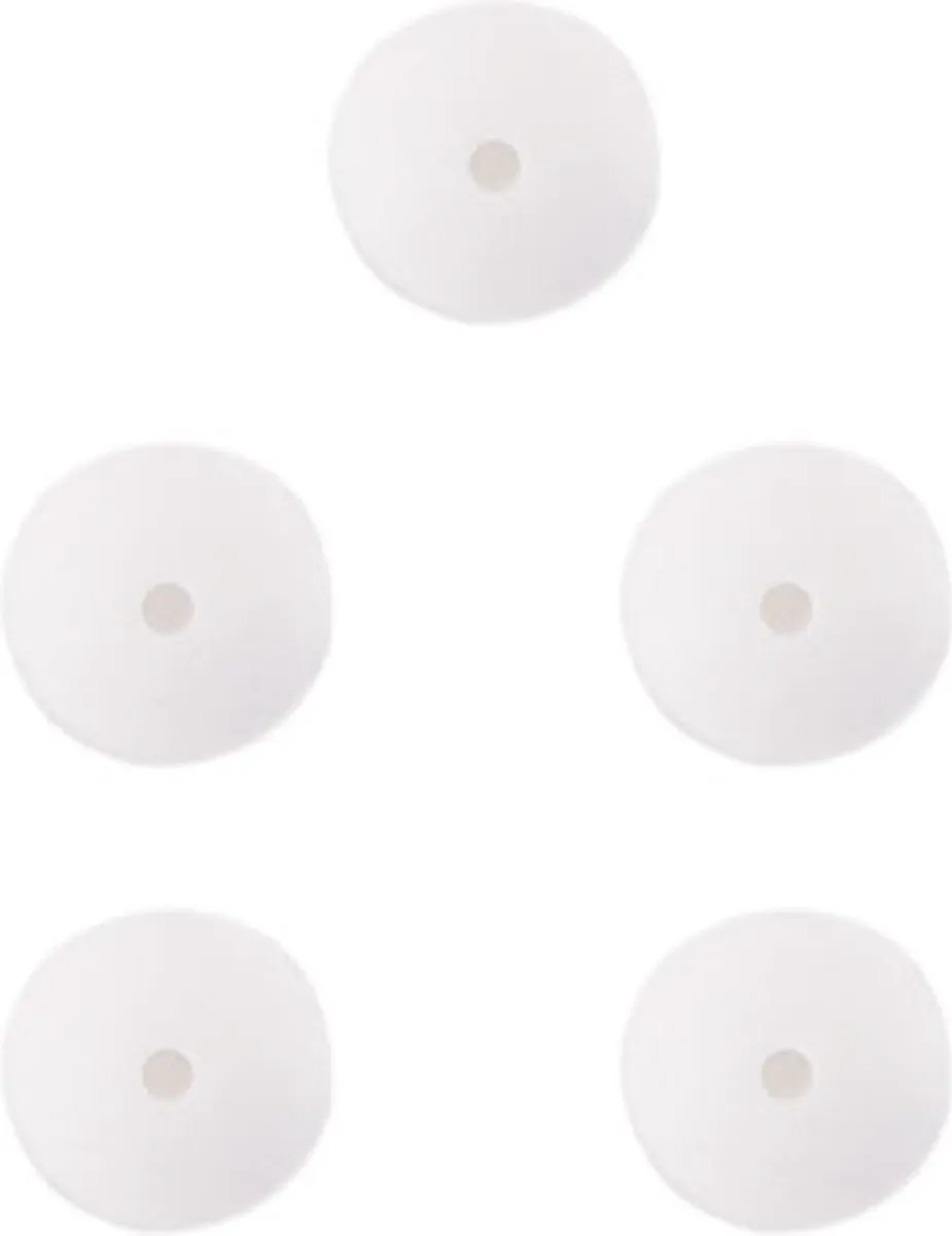 Durable Siliconen Kralen 15mm - 5 Stuks Wit