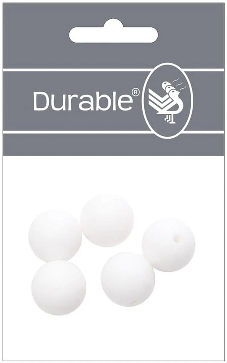 Durable Siliconen Kralen 15mm - 5 Stuks Wit