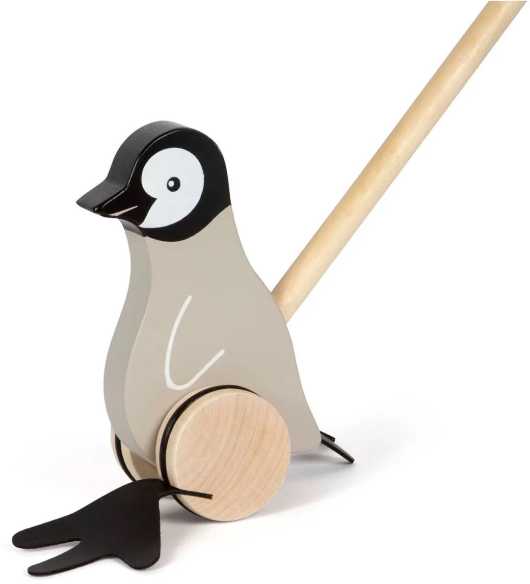 Small Foot Houten Duwfiguur Penguin - Multi kleur