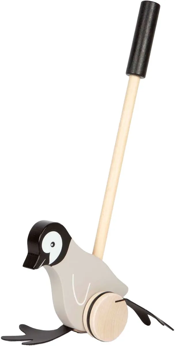Small Foot Houten Duwfiguur Penguin - Multi kleur