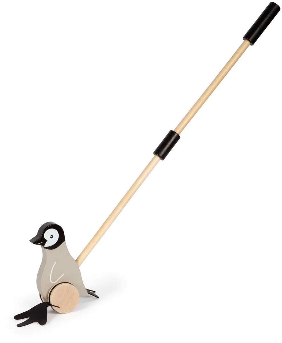 Small Foot Houten Duwfiguur Penguin - Multi kleur