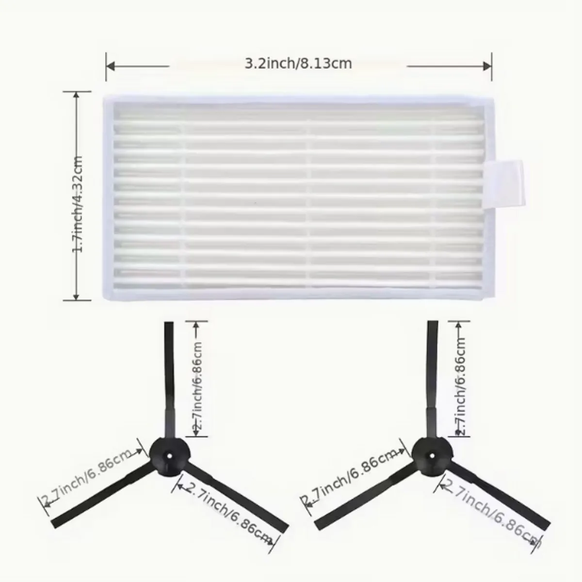 Medion Voorfilter Gaasfilters Zijborstels - 10 Stuks - Blauw/Wit/Zwart - afbeelding 6 van 6