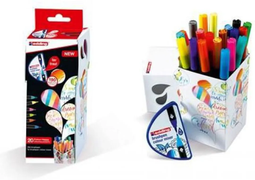 edding colour happy Brushpennen - 20 Stuks - Meerkleurig - afbeelding 3 van 4