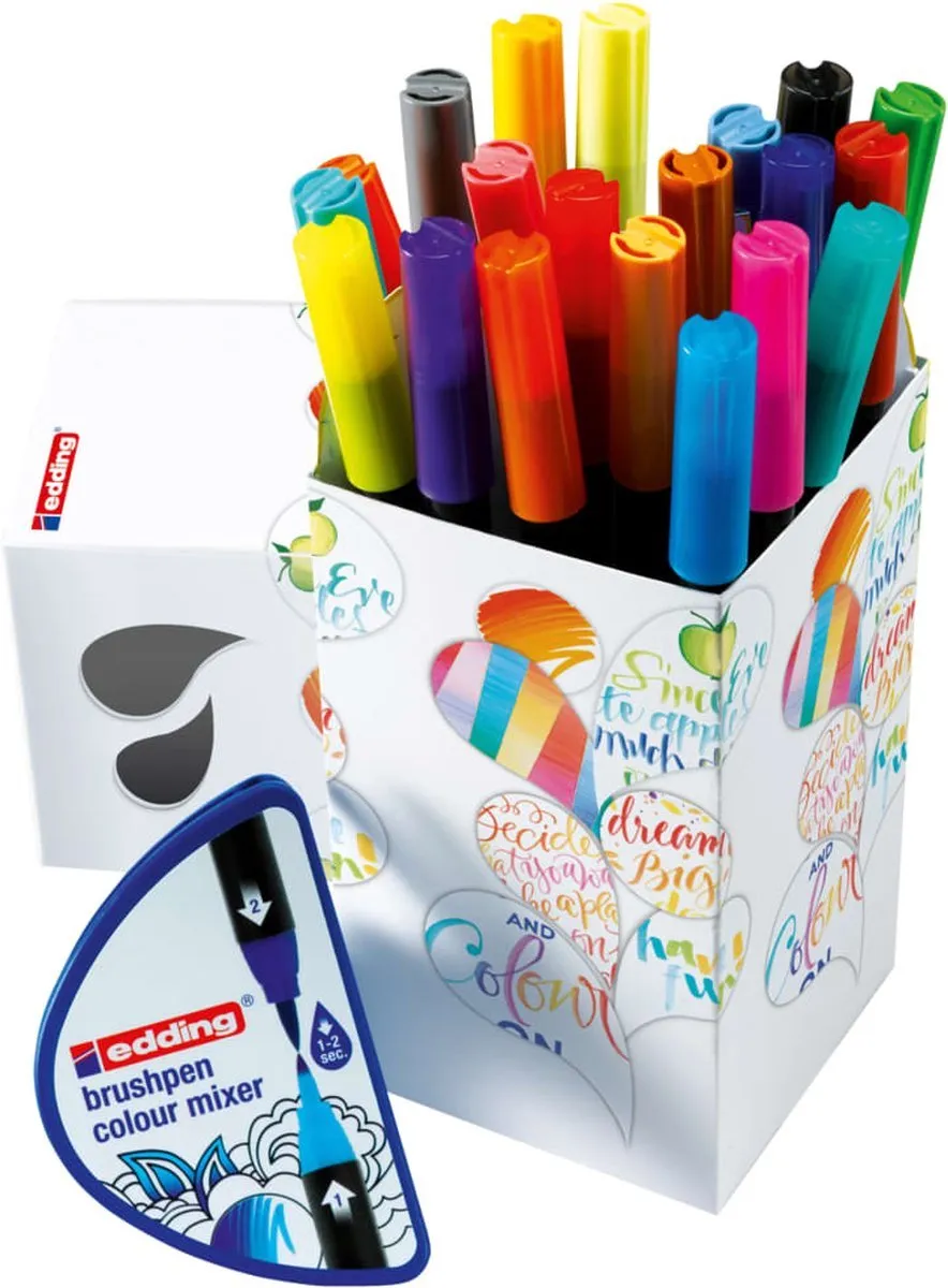 edding colour happy Brushpennen - 20 Stuks - Meerkleurig - afbeelding 2 van 4