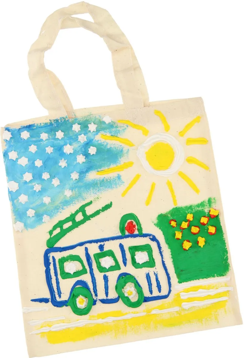Goki Cotton Tote Bag - Licht Bruin