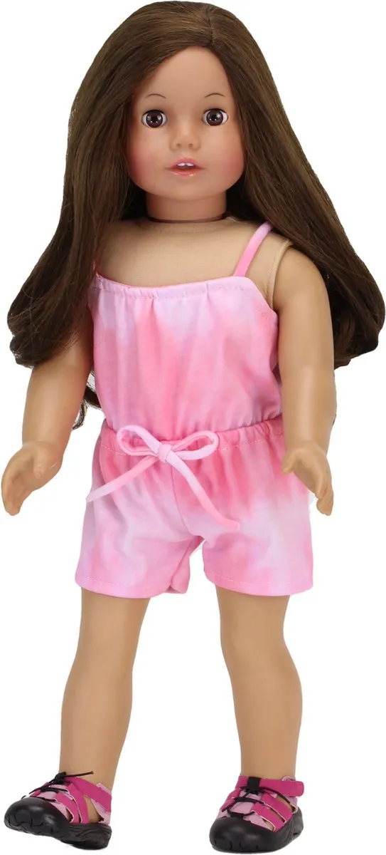 Sophia's Poppenkleding voor Modepop - Romper - Poppen Accessoires - Roze/Tie-Dye