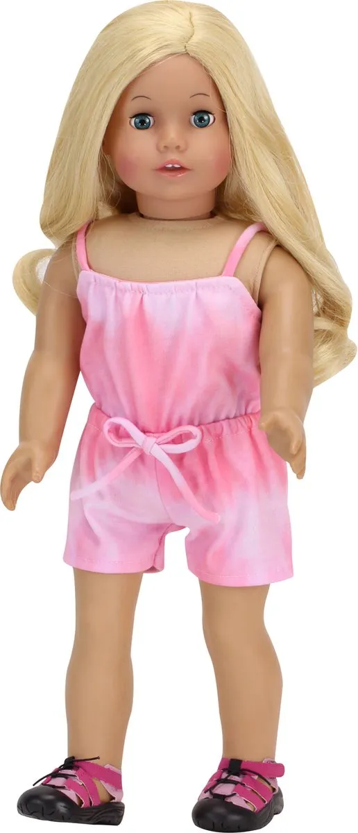 Sophia's Poppenkleding voor Modepop - Romper - Poppen Accessoires - Roze/Tie-Dye