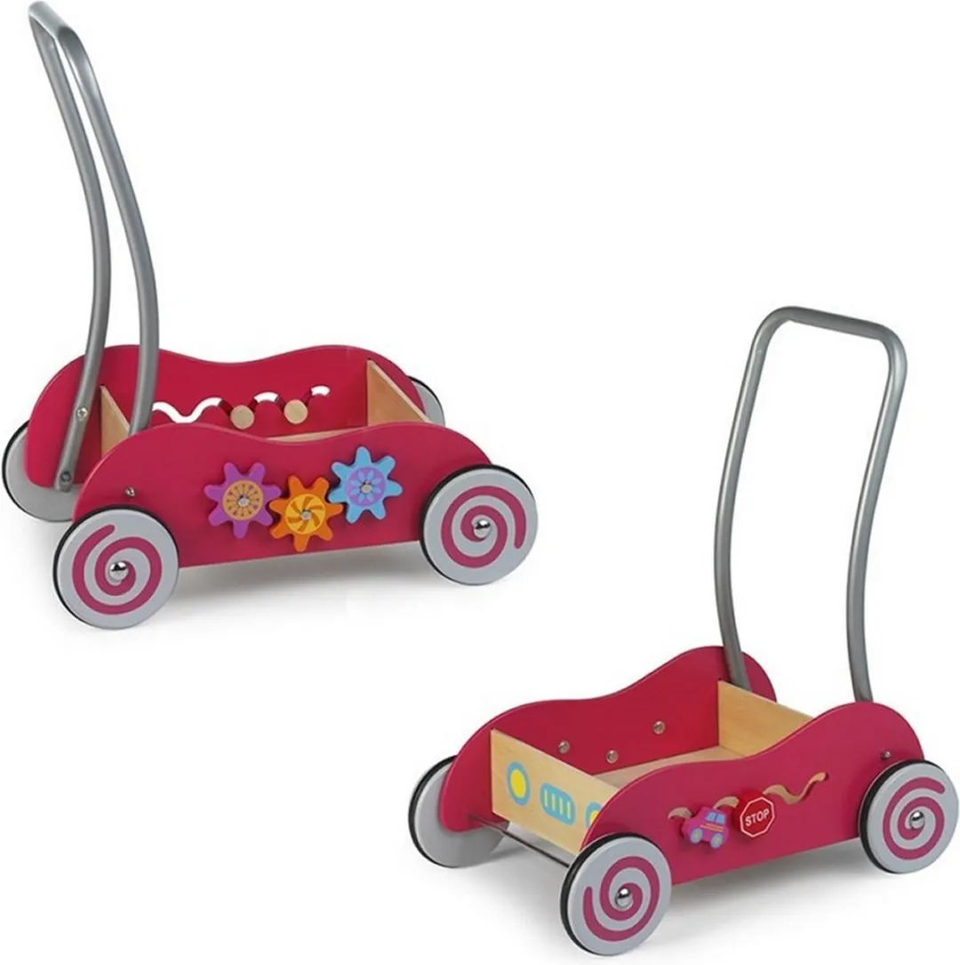 Simply For Kids Houten Duwwagen - Roze