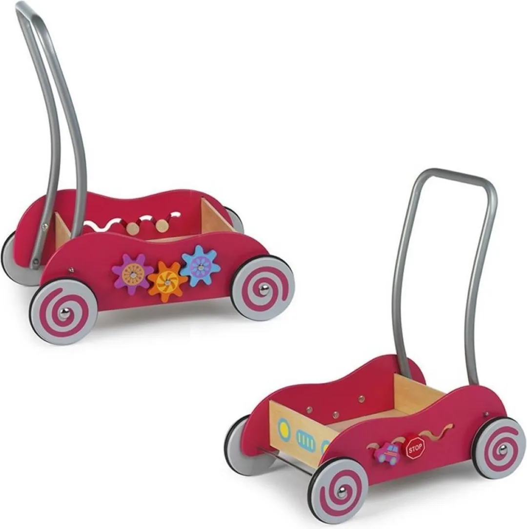 Simply For Kids Houten Duwwagen - Roze