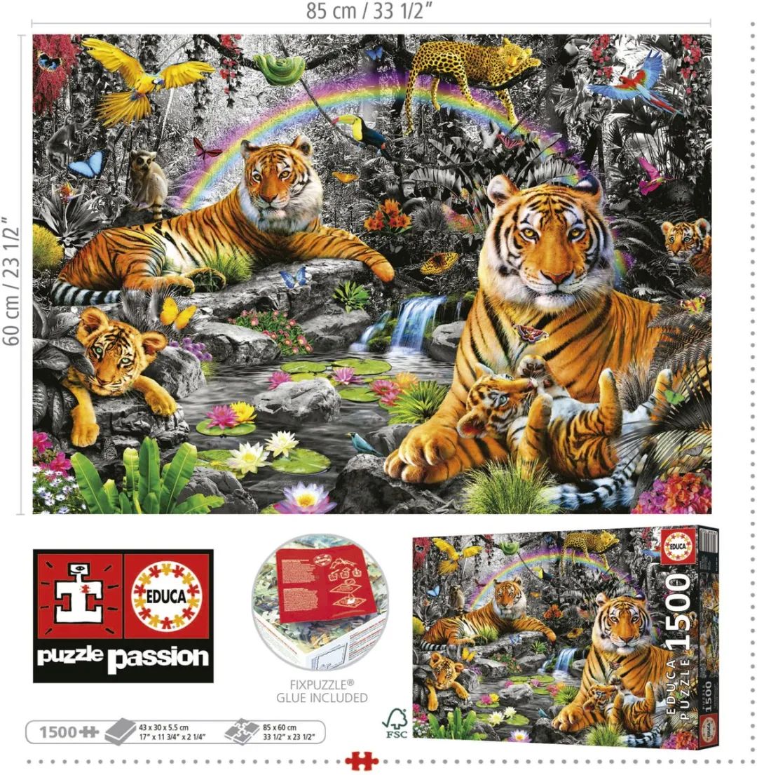Educa Puzzel Tijgers 1500 Stuks - Multicolor