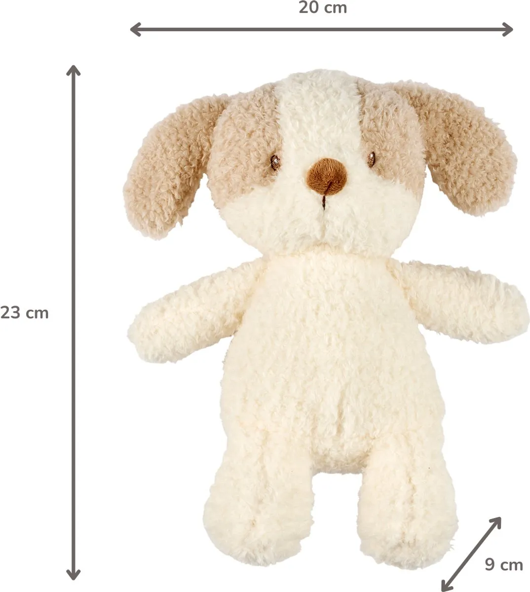 Nattou Teddy Knuffel Hond 25cm - Wit