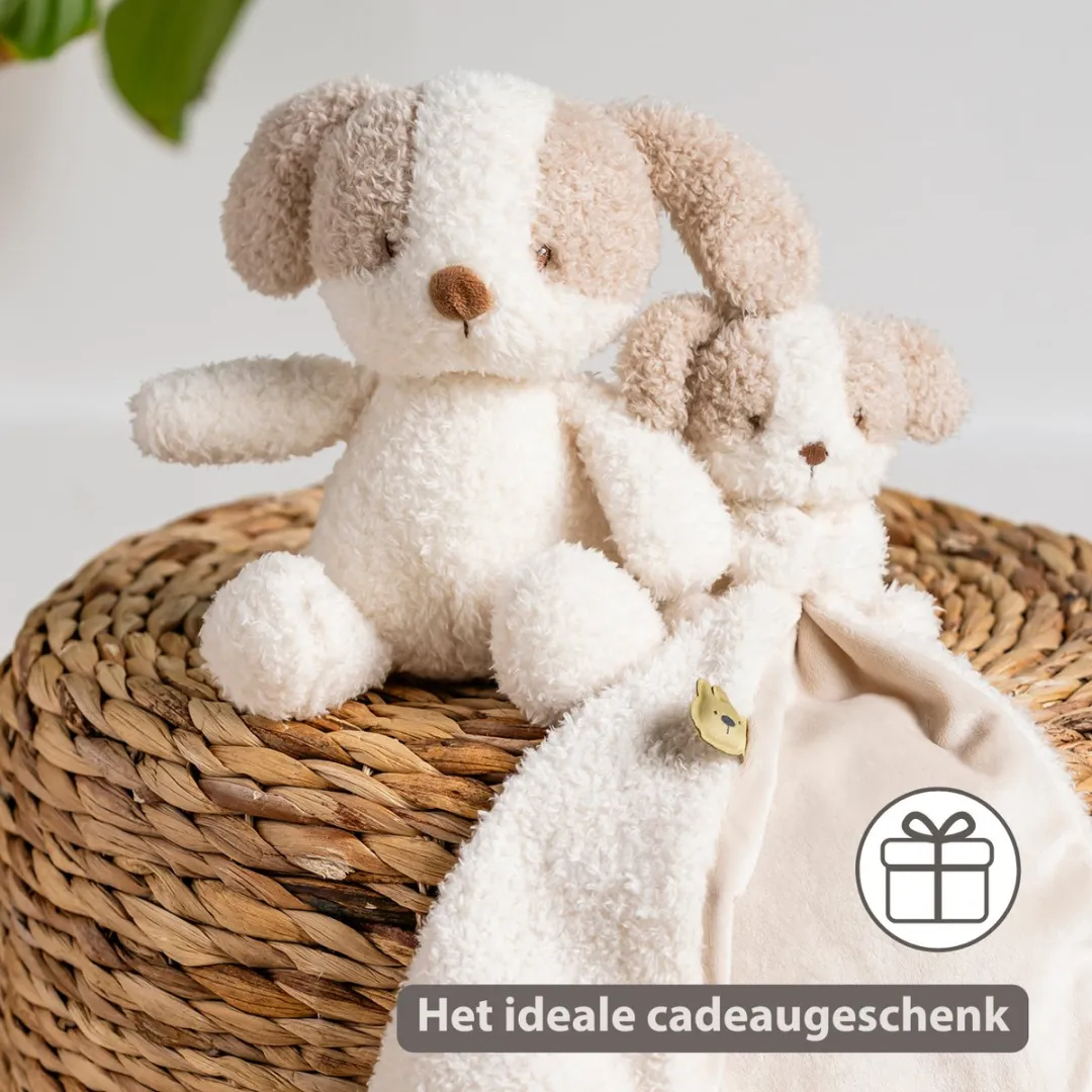 Nattou Teddy Knuffel Hond 25cm - Wit - afbeelding 6 van 6
